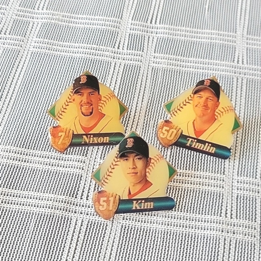 Vintage Peter David Sports Pins- (3) Boston Red Sox